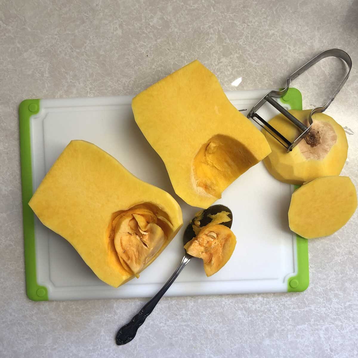 peeled and cleaned butternut squash